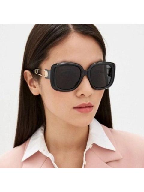 VERSACE SALE! NEW Versace VE4411 GB1/87 Black Grey Square Women Sunglasses
