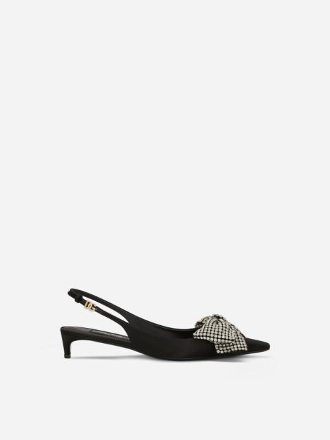 Dolce & Gabbana Satin slingbacks with rhinestone embellishment