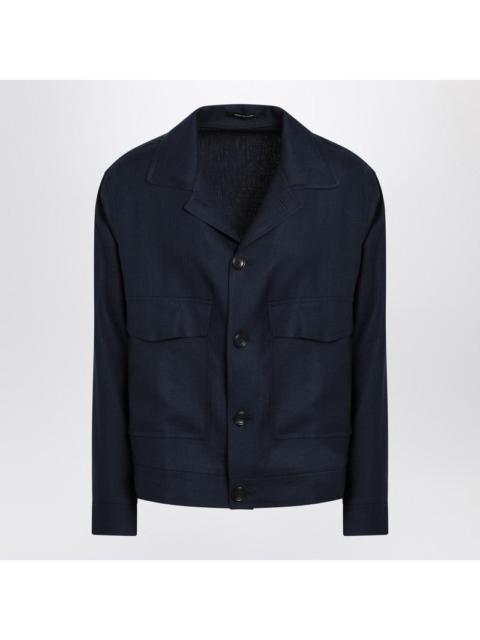 TAGLIATORE - Tagliatore Blue Linen Jacket Men