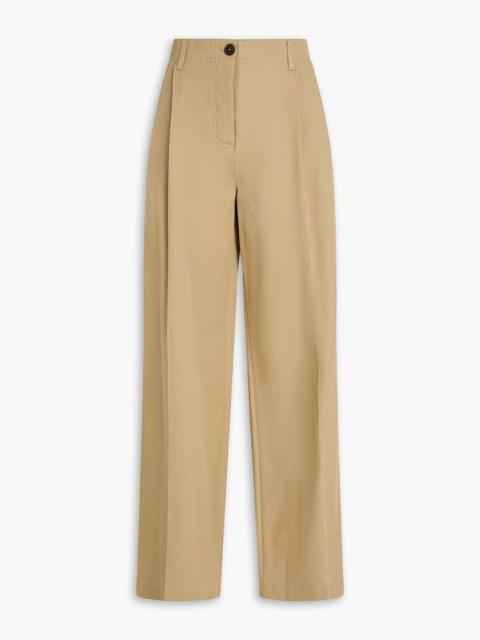 TOTEME Pleated cotton-twill straight-leg pants
