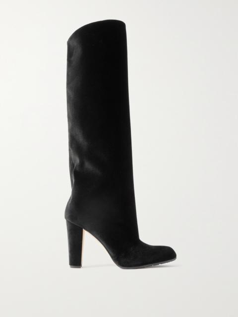 Manolo Blahnik Garder 45 Velvet Knee Boots