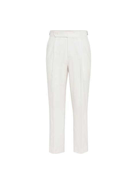 Brunello Cucinelli Brunello Cucinelli Tuxedo trousers with pleats in Milk at Nordstrom