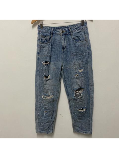 Other Designers JapaneseBrand White Dress Jeans Distressed Denim