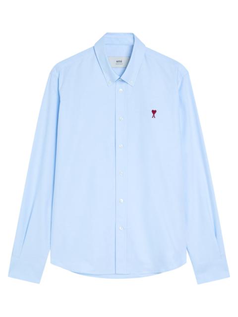 AMI Paris Ami Paris Logo-embroidered Cotton Gabardine Shirt