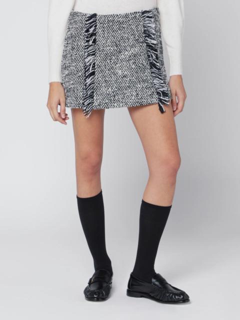 DURAZZI MILANO Black/white patterned wool-blend mini skirt