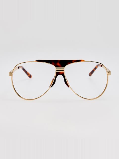 LINDA FARROW Aviator Optical in Gold