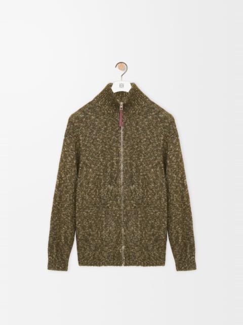 Loewe Zip-up cardigan in cotton, linen and wool