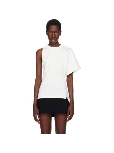 courrèges White Scuba One-Sleeve T-shirt