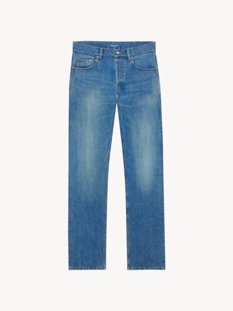 SAINT LAURENT MICK LONG JEANS IN NORWEGIAN BLUE DENIM