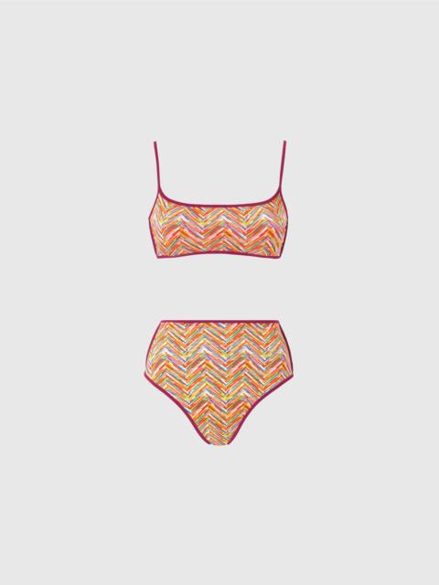 Missoni Reversible bikini with print and high bottom