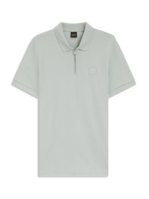 BOSS STRETCH-COTTON SLIM-FIT POLO SHIRT WITH LOGO PATCH