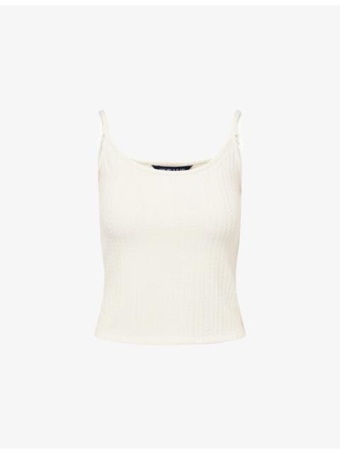 VERONICA BEARD Brodier Pointelle Stretch-Knit Top