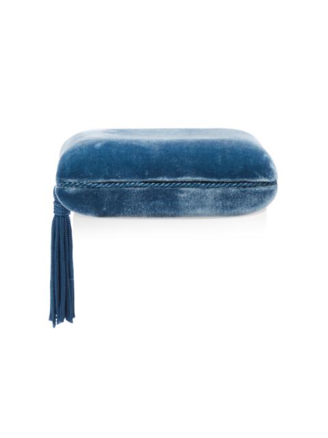 SOPHIE BILLE BRAHE Tasseled Velvet Jewelry Box blue