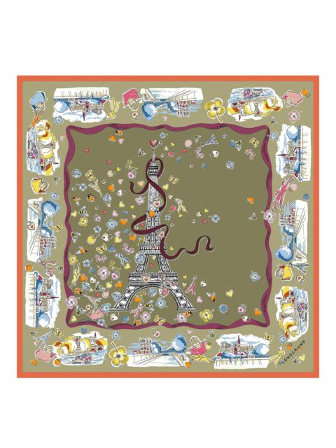 Longchamp Equestrian Tower Silk scarf 50 Artichoke - OTHER