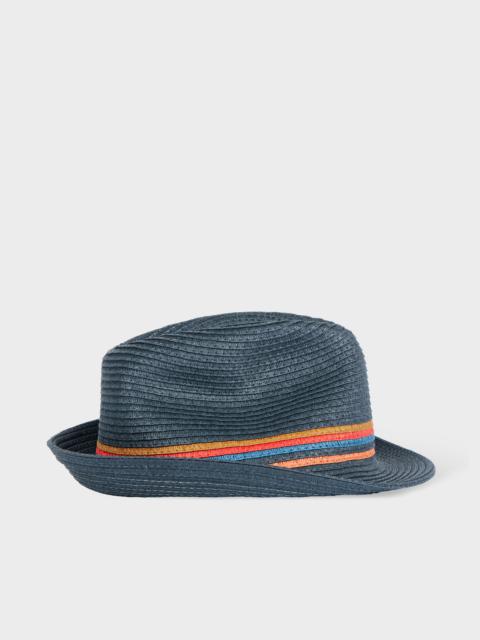 Paul Smith Navy 'Artist Stripe' Trim 'Trilby' Hat