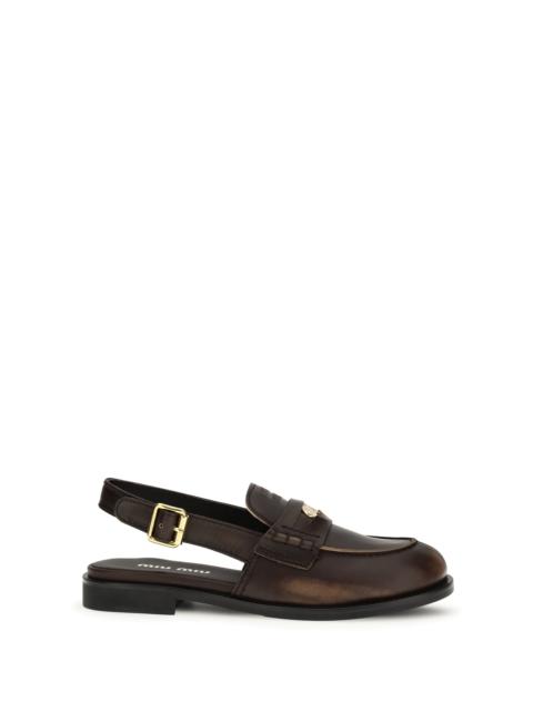 Miu Miu Miu Miu Women Buckled Leather Loafers