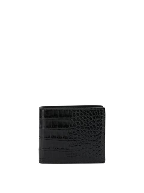 TOM FORD Tom Ford Crocodile Print Leather Wallet