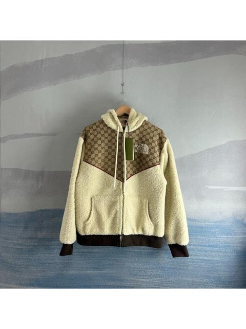 GUCCI Gucci x The North Face All-Over Logo Print Fleece Hoodie