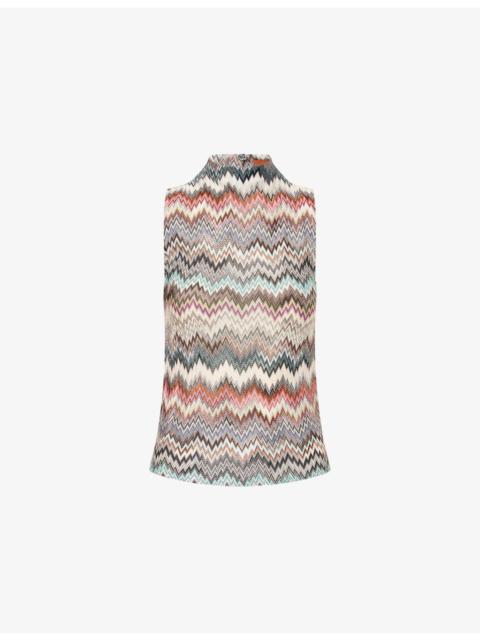 Missoni Chevron Flared Knitted Top