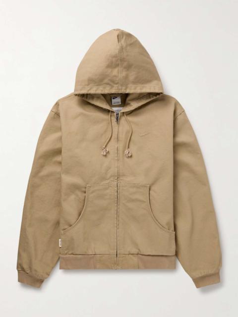 Life Embroidered Cotton-Canvas Hooded Jacket