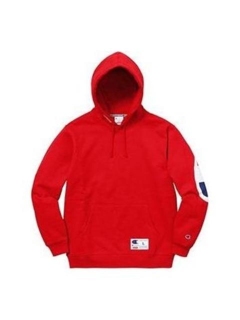 Supreme Supreme x Champion Hooded Sweatshirt 'Red White' SUP-SS18-530