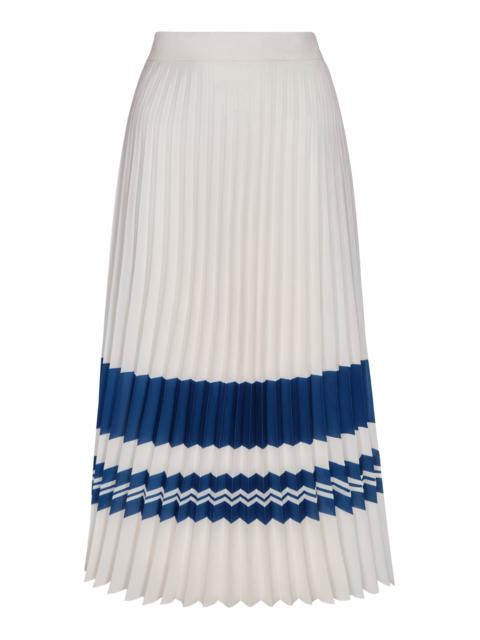 ANDRES OTALORA Gesto Integro Pleated Chiffon Midi Skirt stripe