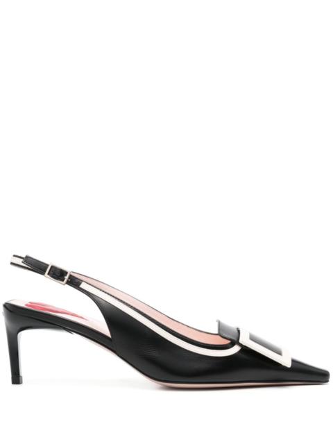 Roger Vivier Roger Vivier Women Viv' Canard Leather Slingback Pumps