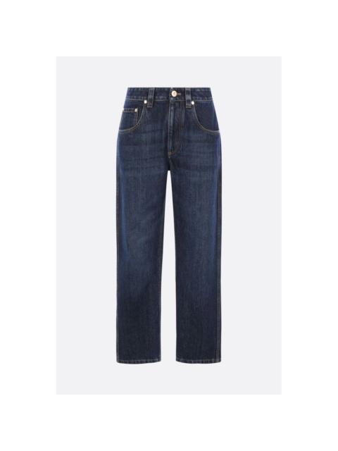 Brunello Cucinelli BRUNELLO CUCINELLI $1650 Straight Denim Blue Trousers New &