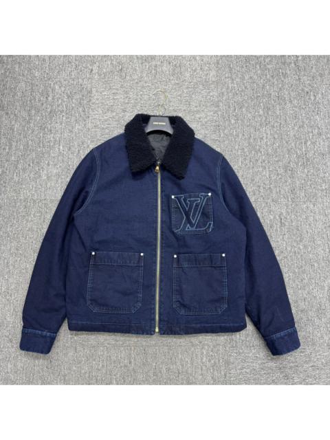 louis vuitton lv 25 letter embroidered denim cotton jacket