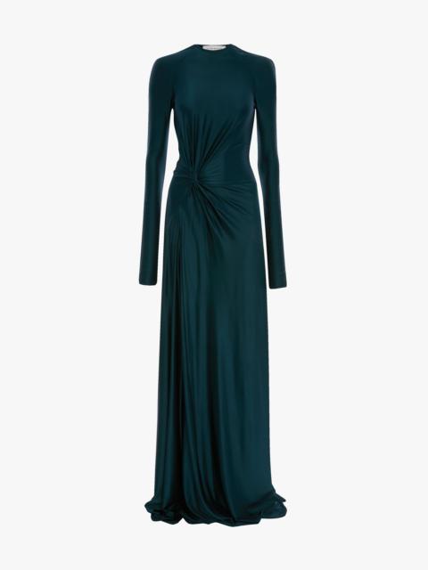 Victoria Beckham Twist Waist Gown In Dark Teal