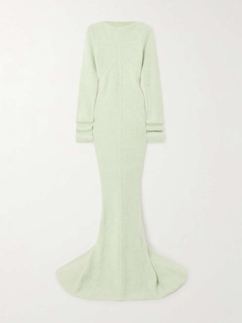 Luna open-back brushed-knit gown