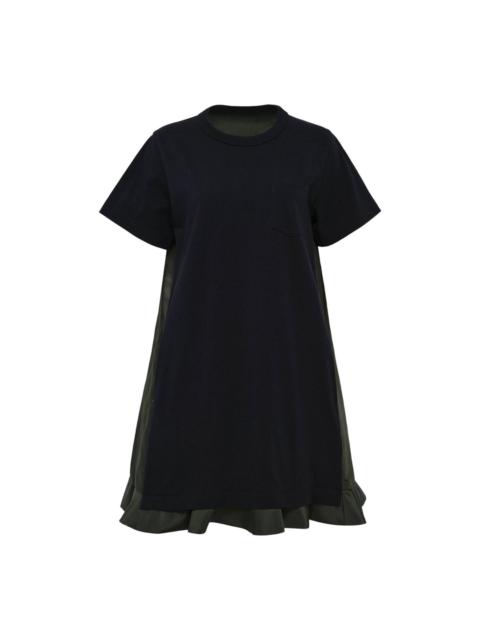 sacai Nylon Twill X Cotton Jersey Dress