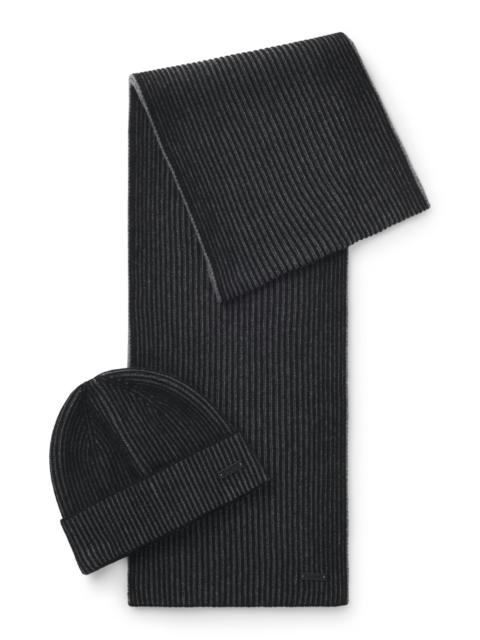 BOSS HAT AND SCARF SET WITH LOGO LABELS