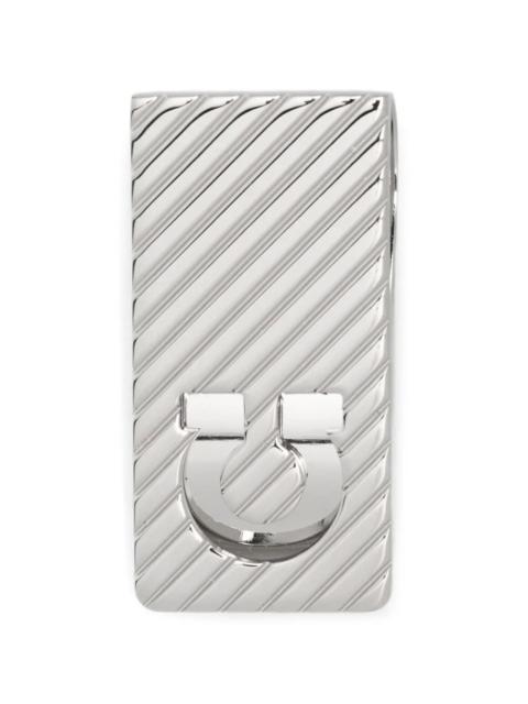 FERRAGAMO Ferragamo Men Guilloche Diagonal Stripe Money Clip