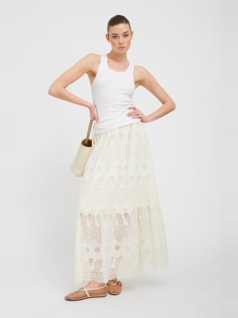SPRWMN WHITE EYELET ALI MAXI SKIRT