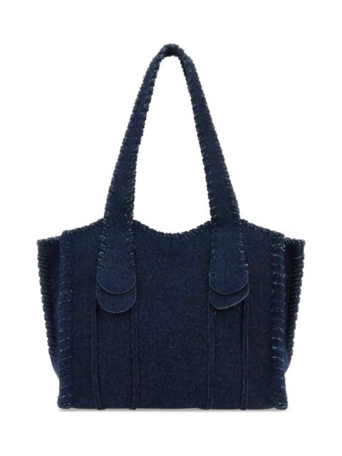 Dark Blue Denim Medium Mony Shopping Bag