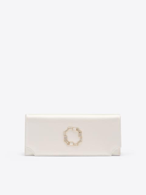 MALONE SOULIERS Vivien White Satin Clutch Bag