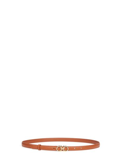 FERRAGAMO Ferragamo Women Beige Hammered Calfskin Gancini Belt