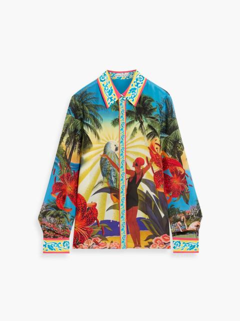 Alice + Olivia Willa printed silk-voile shirt