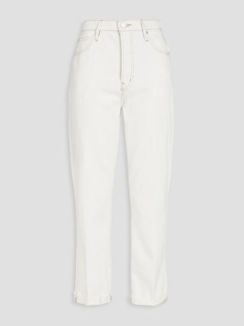 FRAME Le Mec cropped high-rise straight-leg jeans