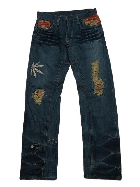 Other Designers FYE🔥JAPANESE BRAND "IN KOKOMO"HEMP PRINT DISTRESSED JEANS