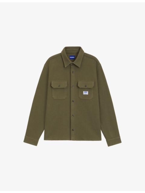 HUGO Logo-Tag Regular-Fit Cotton-Blend Shirt