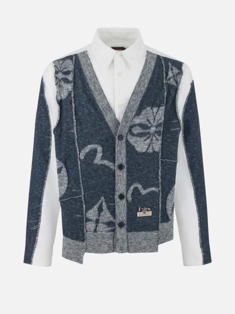 EVISU 2-in-1 Seagull and Kamon Embroidery Relax Fit Shirt