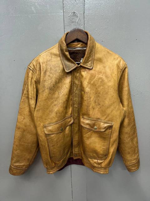 Other Designers Vintage - VINTAGE LEATHER JACKET WITH FLEECE LINED
