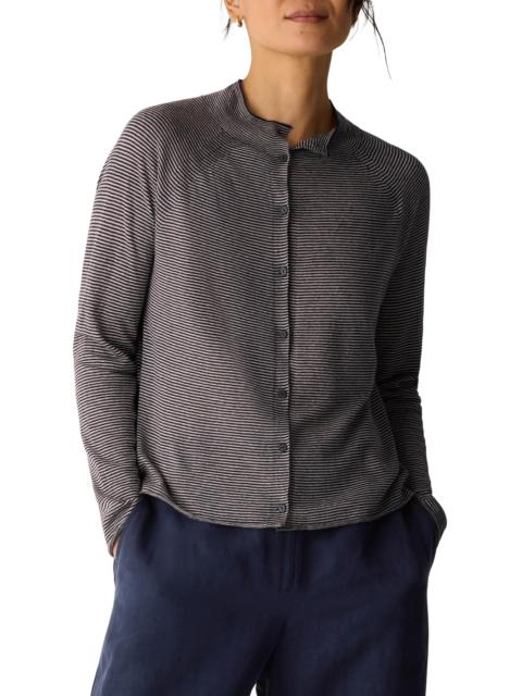 EILEEN FISHER Eileen Fisher Organic Linen & Organic Cotton Cardigan in Ink at Nordstrom