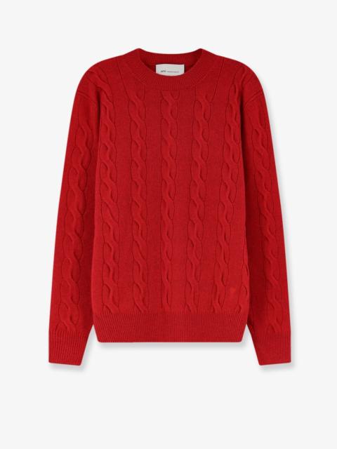 AMI Paris Ami Paris Wool Sweater With Cable Knit