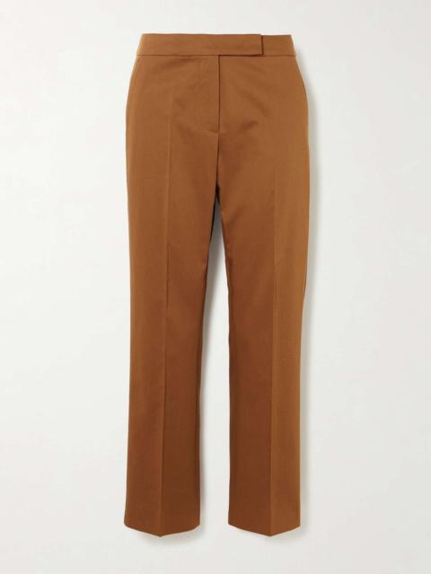 Okra cotton-blend straight-leg pants Brown