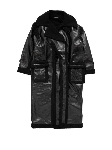 OTTOLINGER Ottolinger Shearling Oversize Split Coat Black