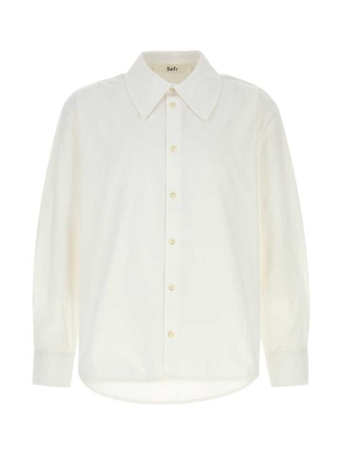 Séfr Sefr Men White Poplin Trino Shirt