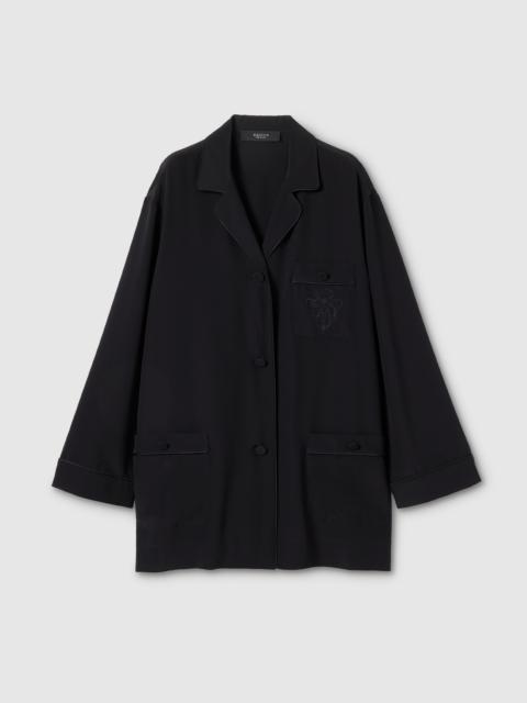 GUCCI Silk crêpe de chine shirt with embroidery